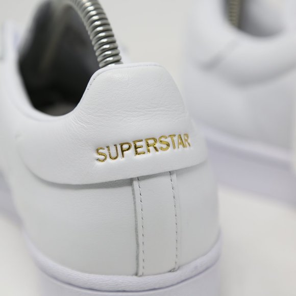 adidas Superstar Pure Luxe Premium White Sneaker FV3352 Gold Trainer Casual - Picture 8 of 11